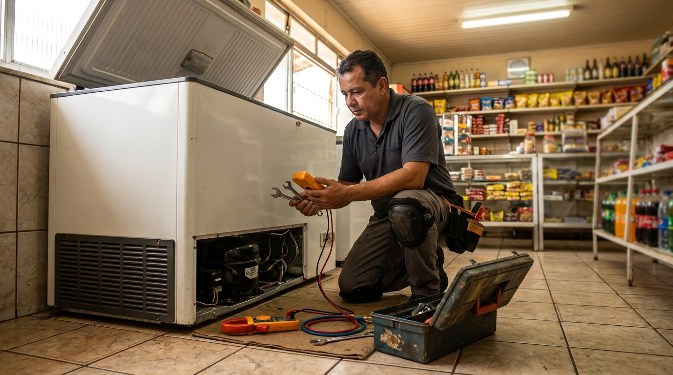 Técnico de conserto de freezer em residência em Ponta Grossa‑PR